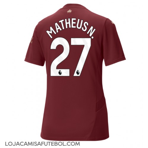 Camisa de Futebol Manchester City Matheus Nunes #27 Equipamento Alternativo Mulheres 2024-25 Manga Curta